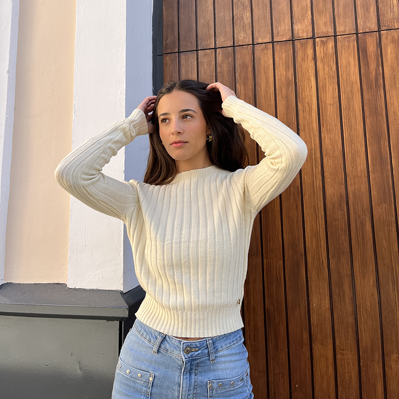 TOP CANALE BEIGE CLOE - Imagen 2
